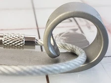 NEW CUSTOM MODIFIED SNOW PEAK LONG HANDLE TITANIUM SPORK w/ COUNTY COMM KEY RING