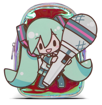 HATSUNE MIKU 3D Miku Patch Shiny Mini Backpack NWT