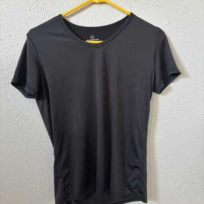 Realessentials Women's T-Shirt Size M Black Short Sleeve 90 Polyester Crew Neck