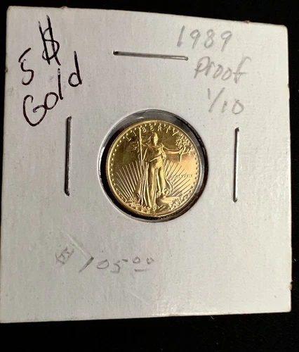 1989 American Gold Eagle $5 1/10 oz Fine Gold (22K) – Uncertified – Bullion Coin
