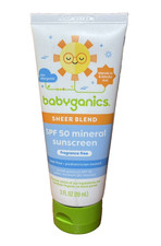 2 Pack Babyganics Sunscreen Sheer Blend SPF 50 Fragrance Free 3 Oz Exp 5/26