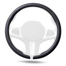 Nappa Leather Steering Wheel Cover, Ultra-Thin Car Steering Wheel Black