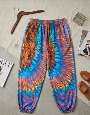 Unbranded Multi-Color Tie Dye Harem Pants- Psychedelic Rainbow Festival Joggers
