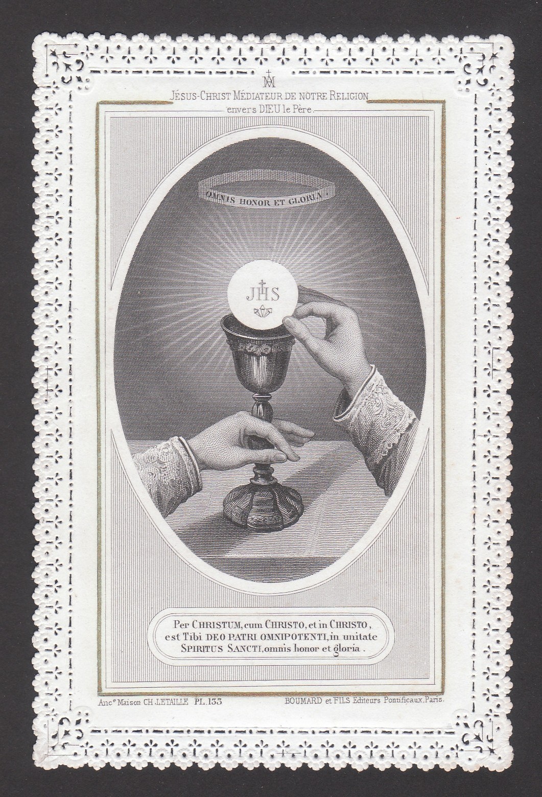 Jésus-Christ Médiateur - Ostia Sacra e Calice - Letaille - Canivet Santino I364