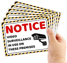 6pcs Video Surveillance Signs, 5x7 Inch Camera M, As Shown in the Picture 