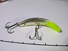 Luhr Jensen (pre Rapala) Kwikfish K14, Neon Chartreuse & Silver, .7oz, 4in-GUC