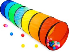 Kids Play Tunnel Tent for Toddlers, Colorful Pop Up Crawl Tunnel Toy for Baby...