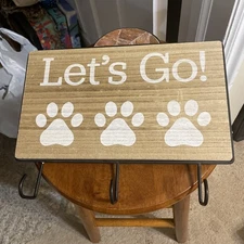 Horizon Group USA "LET'S GO" With Paw Prints Wall Mounted Leash Holder