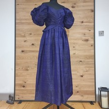 Vintage 1980s Purple Blue Princess Bridesmaid Evening Ballgown Dress 8-10 BG13