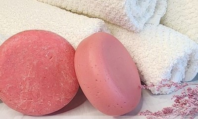 Peach Shampoo Bar and Conditioner handcrafted by Starlight Essentials Set of 2 -