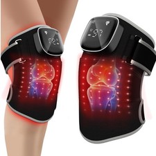 Red Light Therapy for Knee: Knee Massager with 6 Heat and 5 Vibration Cordles...