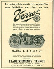 Publicité ancienne moto Terrot 1927 issue de magazine