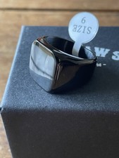 Outlaws Amsterdam Square Black Ring Size 9