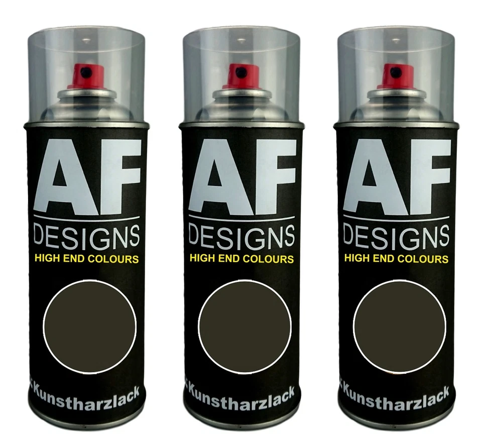 ALEX FLITTNER DESIGNS 3x Kunstharz Lackspray Buntlack Spraydose RAL6008 BRAUNGRUEN glänzend matt