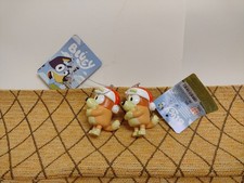 2 Kurt Adler Bingo Bluey Series Santa Ornament 3".