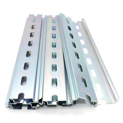 10 PCS TS35/7.5 Slotted DIN Rail Zinc Plated SPCC Steel 8'' Long 35mmx7.5mm