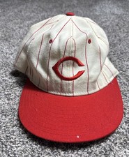 Vintage Cincinnati Reds New Era Pin Stripe Pro Model Hat made in USA Wool 7 1/4