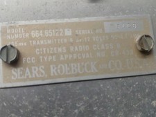 Sears Roebuck CB radio  1950-1960  Untested Transmitter ONLY  Gb6276-4