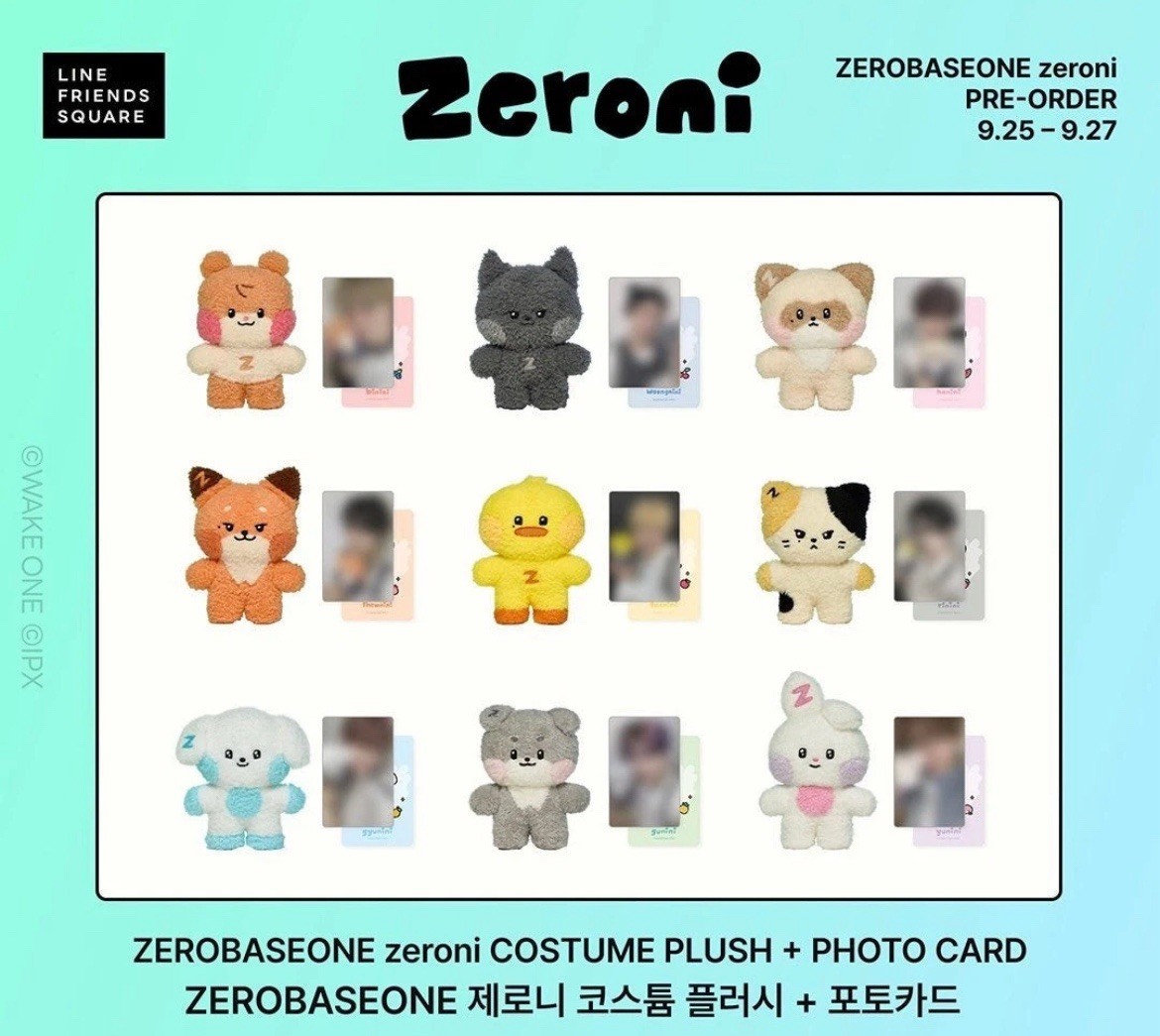 Official ZB1 ZEROBASEONE Taerae Taenini Zeroni Costume Plush Doll