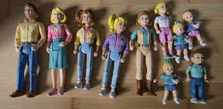 01)Playskool 1991 Victorian Dollhouse People LOT Family Mom Dad Daughter Twins