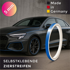 10m x 5mm blau Zierstreifen Designstreifen Dekor Folie Felgen Auto Streifen