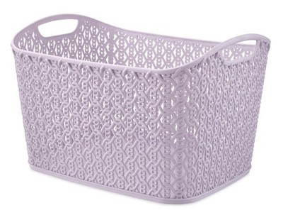 Whitmor Resin Rectangular Tote Bag, with Link Stitch Design, lilac Stylish & Dur
