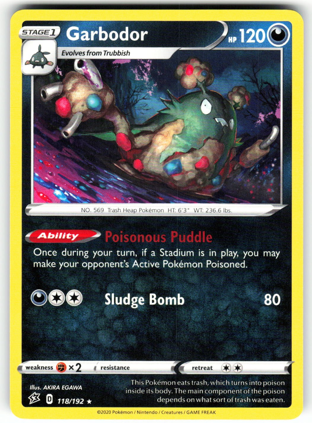 Garbodor 118/192 Rebel Clash Rare Pokemon TCG Near Mint