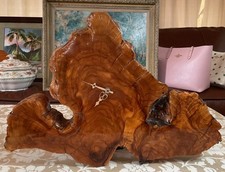 21  w Natural Burl Wood Mantel Clock Rustic Live Edge Wood Slab Sculpture Clock