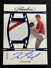 2024 Panini Flawless Draft Patch Autographs Ty Floyd #DPA-TF Blue /15 Rookie RC