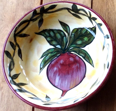 Certified International Linda Jacque 9 3/8'' BEET  Pasta/Salad/Soup Bowl