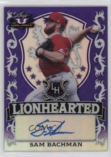 2021 Leaf Valiant Lionhearted Purple 21/50 Sam Bachman #LH-SB3 Auto 9cf