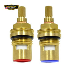 Pair of Replacement Brass Ceramic Disc Stem Cartridge, Faucet Valve, Quarter Tur