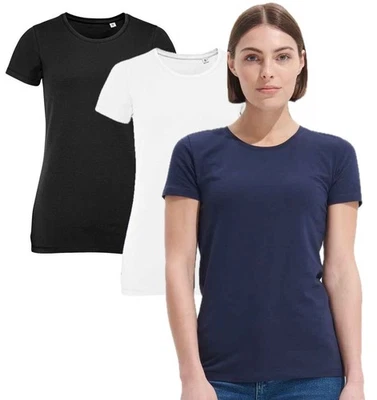 Damen Baumwolle/Elasthan Rundhals Kurzärmeliges Damen Sols Millenium T-Shirt - Bild 1 von 2