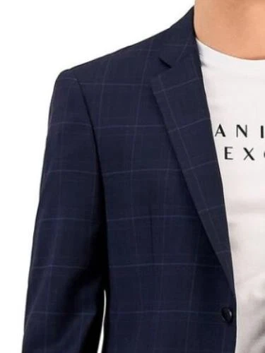 Armani Exchange Mens Slim Shadow Plaid Suit Jacket 38 R NEW $475 09GXX0-0X044 - Image 2 of 3