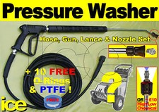 10m CLEANWELL KEW REPLACEMENT PRESSURE WASHER HOSE TRIGGER GUN LANCE NOZZLE SET