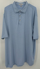 Peter Millar Summer Comfort Blue Striped Short Sleeve Polo Mens Sz XXL