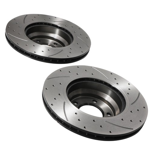 DISCOS DE FRENO RANURADOS PERFORADOS DELANTEROS 330MM BMW SERIE 1 E81 E82 E87 130i 123d - Imagen 7 de 9