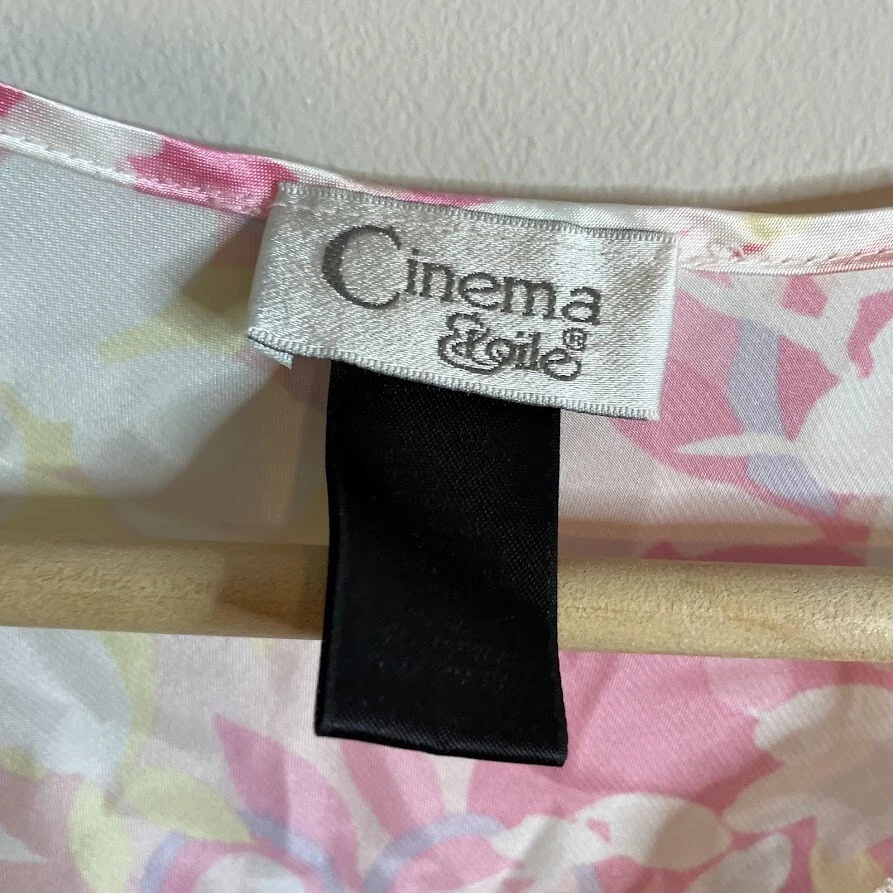 Camisón Babydoll Floral Vintage Años 90 Cine Etoile Borde de Encaje Cuello en V Talla Mediana Foto 2 de 3