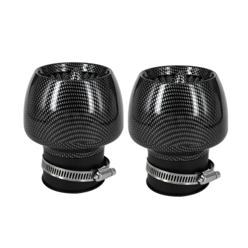 2x Adaptador de entrada de filtro de admisión de aire de tubo recto de fibra de carbono para motocicleta 28-48 mm Foto 4 de 4