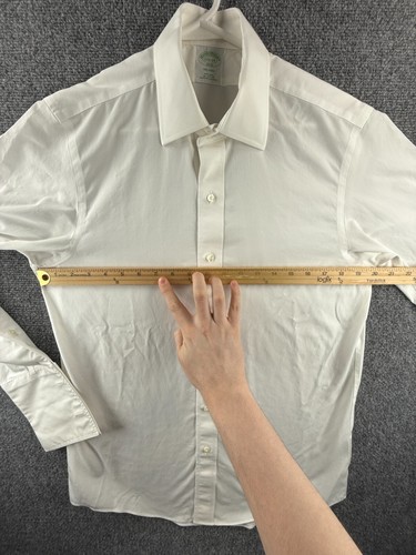 Camisa Brooks Brothers Milano Algodón 15.5 34 Blanca Sin Planchar Para Hombres Abotonada Adulto - Imagen 5 de 18