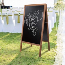 Wooden A-Frame Chalkboard Sign Sidewalk Blackboard Wedding Restaurant Business