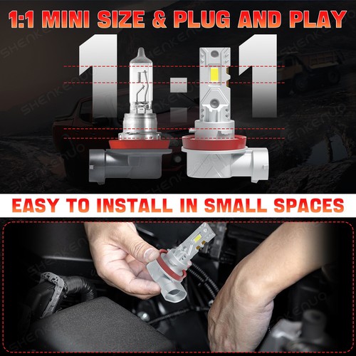 FOR TOYOTA PRADO 150 2009-2012 H11 LED Headlight Low Beam Bulbs Kit Globes 6000K - Picture 8 of 10