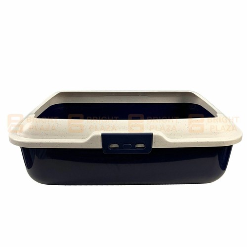 Pet Cat Kitten Litter Tray Pan Box with Rim Portable Plastic Kitty Trays Hooded - Picture 5 of 8