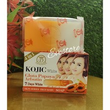 X 2 Kojic White Gluta Papaya  Arbutin BODY soap. AUTHENTIC . 7 Days WHITE