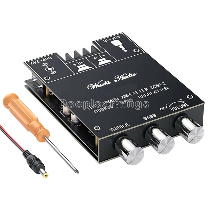 50W*2 TPA3116 Bluetooth HIFI Stereo Audio Power Amplifier Board Treble-BASS tone