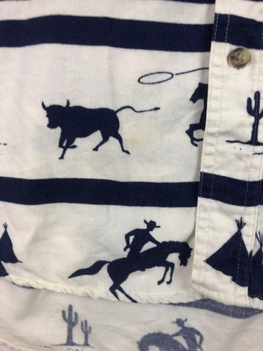 Vtg Structure Button Down Shirt Mens XL 90s Rodeo Western Cowboy Horse Bull - Picture 3 of 8
