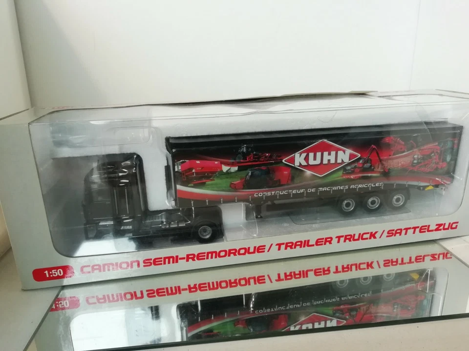 Rimorchio per camion Universal Hobbies Renault Magnum Kuhn in nero in scatola... - Immagine 2 di 4