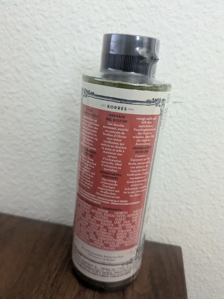 GEL DE DUCHA KORRES OLIVA GRIEGO PURO GRANADA 8,45 FL OZ / 250 ML TAMAÑO COMPLETO Foto 2 de 2