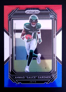 AHMAD Sauce GARDNER 2022 Panini Prizm Red White Blue RC Rookie #341 Jets