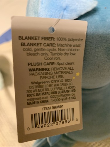 NWT HTF Moon & Stars/Walgreens Plush Dinosaur & Blue Blanket Satin Trim Set - Picture 10 of 10
